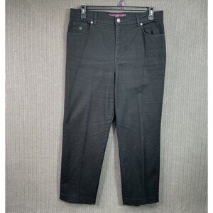 Gloria Vanderbilt Womens Size 14 Average Black Stretch Straight Leg Denim Jeans